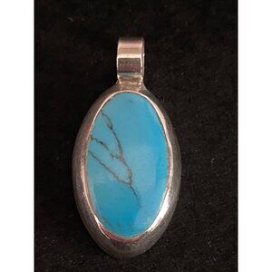Pendant Vintage, Sleeping Beauty Blue,Turquoise, SS, Gorgeous, Signed
